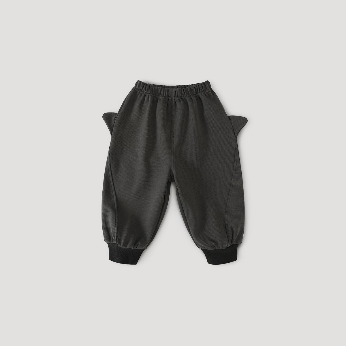 巴厘小猪儿童裤子男童秋季运动裤长裤超萌可爱宝宝束脚裤春秋女童休闲裤 岩灰 100