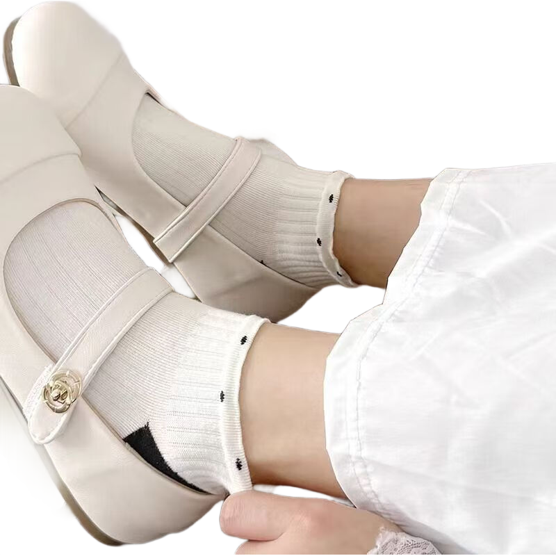 袜子女夏季薄款透气网眼浅口袜黑白蝴蝶可爱甜美学院风清凉袜 随机颜色 （微信专享） 2双