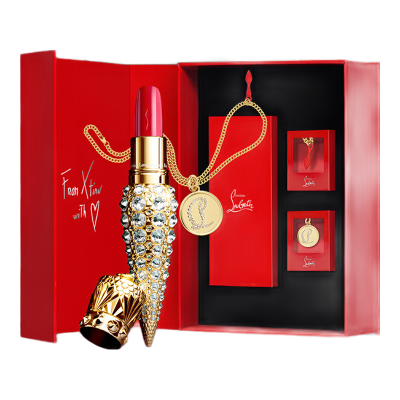 路鉑廷（Christian Louboutin）CL女王權杖鉆石限量版光耀唇膏禮盒001G蘿卜丁口紅生日禮物送女友