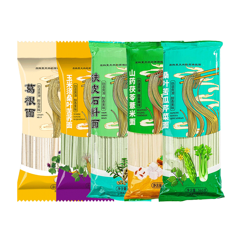 美玏茯苓山药薏米面桑叶苦瓜芹菜面苦荞面添加石斛粉葛根粉混合2520g