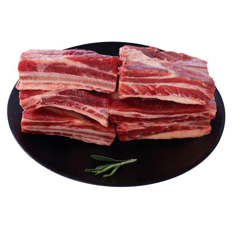 鲜飨 安格斯原切牛肋排 净重3斤 骨小肉多烧烤炖煮生鲜牛肉 源头直发