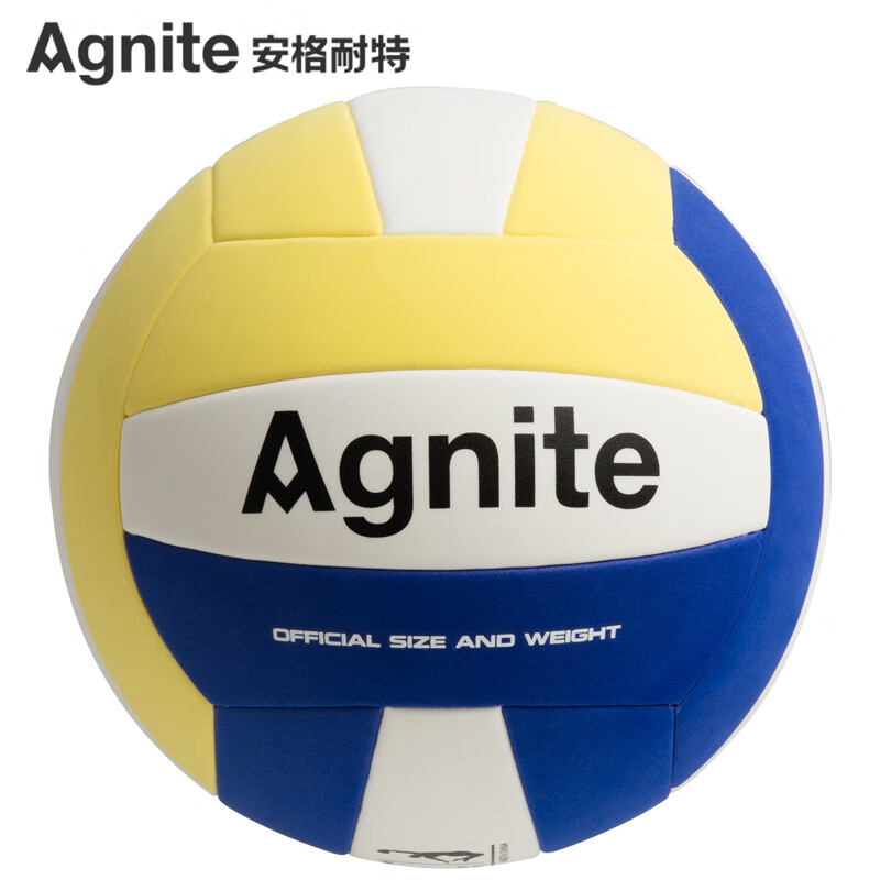 安格耐特(Agnite) EVA5號排球室內(nèi)外訓練中學生中考使用比賽訓練排球 5號 安格耐特F1254_EVA排球白+黃