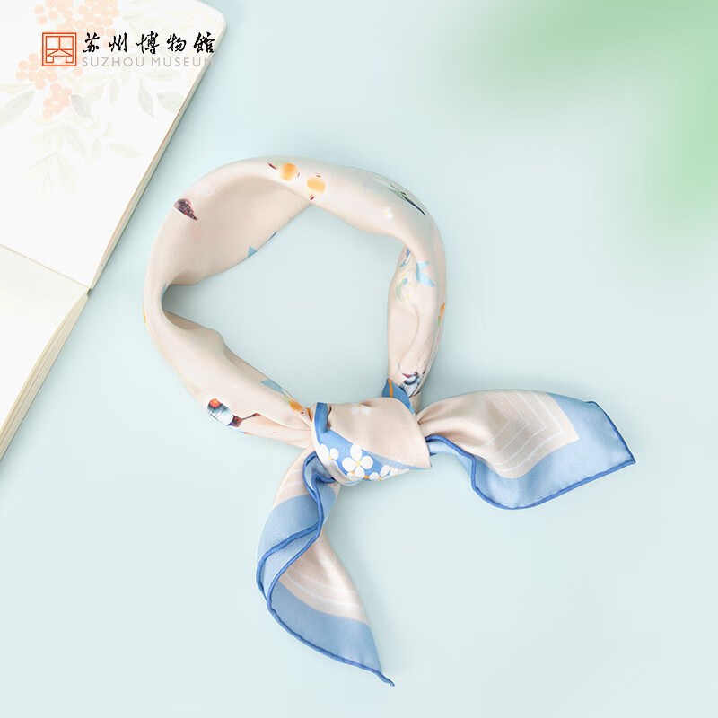 苏州博物馆花织蝶梦桑丝巾母亲节礼物