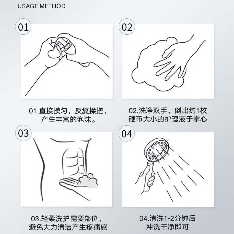 修正男士抑菌液【泡沫型】龟头包皮私处草本洗液免稀释男士抑菌护理液 2瓶【男士抑菌洗液】免稀释泡沫型