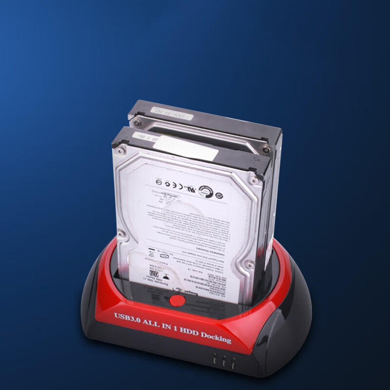 OKOUIDE硬盘盒外置外接盒SATA读取器底座通用电脑 2.5英寸/3.5英寸串口机械固态硬盘多功能底座 双硬盘底座USB3.0【经典款】