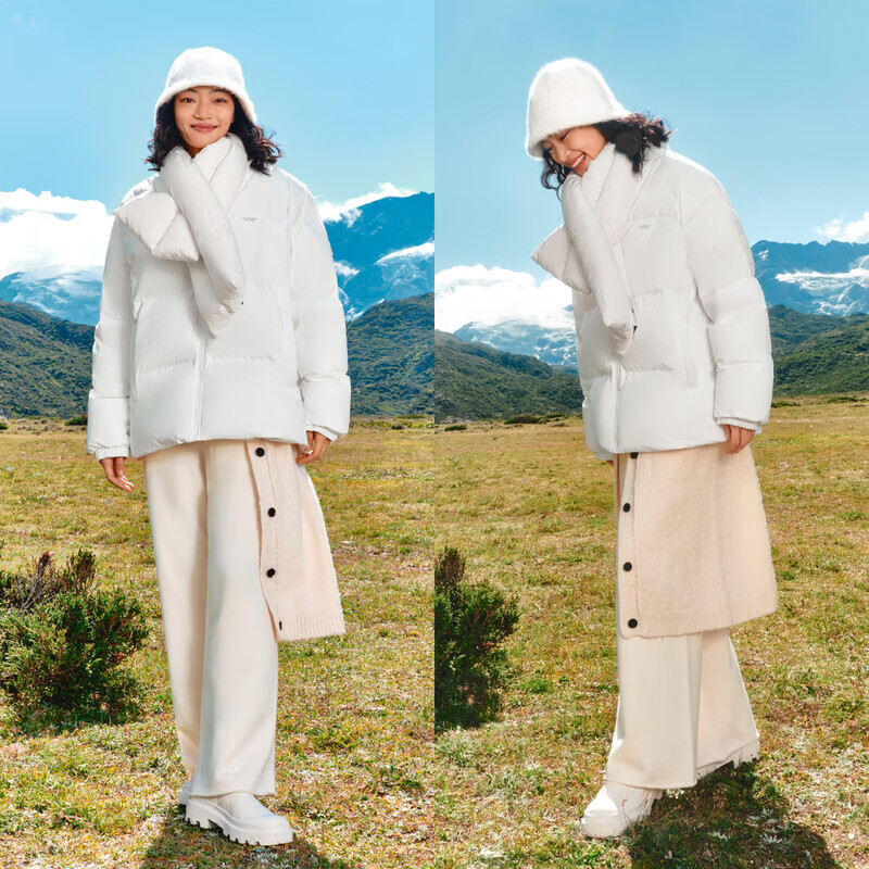 森马(Semir)【羽绒服福袋】羽绒服男冬季轻薄外套时尚设计感上衣保暖 F款-本白(白鸭绒)10101 S