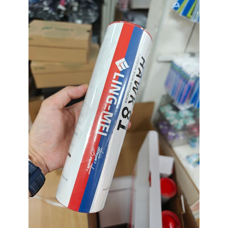 翎美（LING-MEI）正品羽毛球6只裝塑料尼龍球耐打HAWK81平替M600耐打飛行好 HAWK81平替YYM600白色 1筒 6只裝