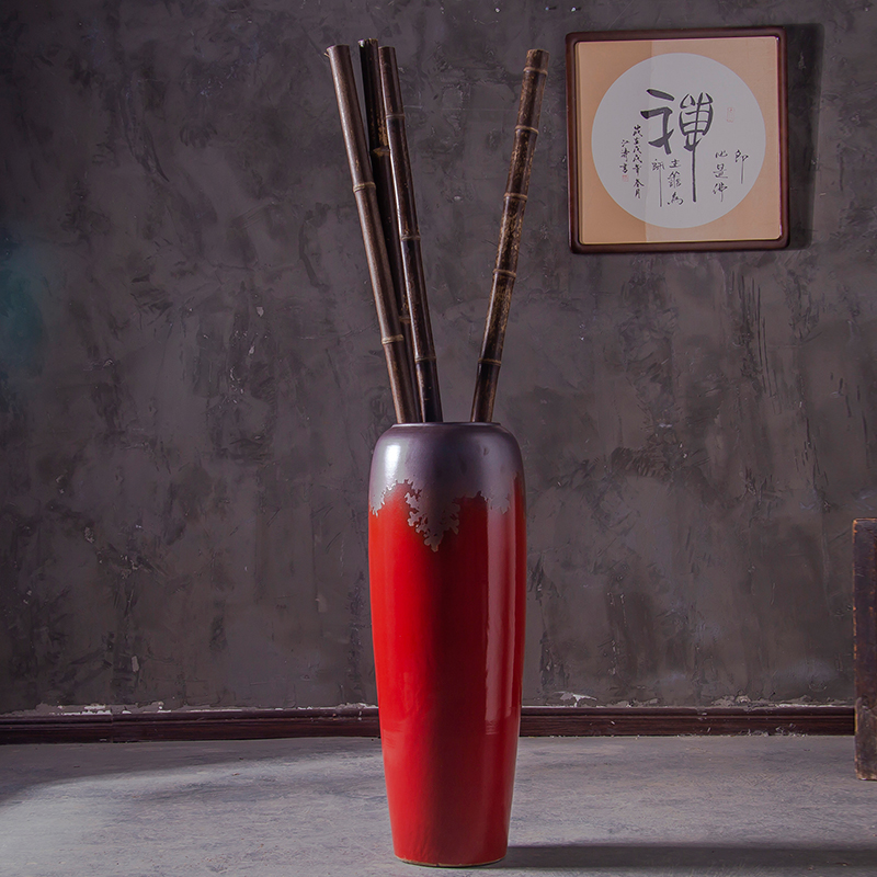 厚古薄今景德镇陶瓷花瓶摆件简约家居客厅插花摆件陶罐落地大花瓶 高