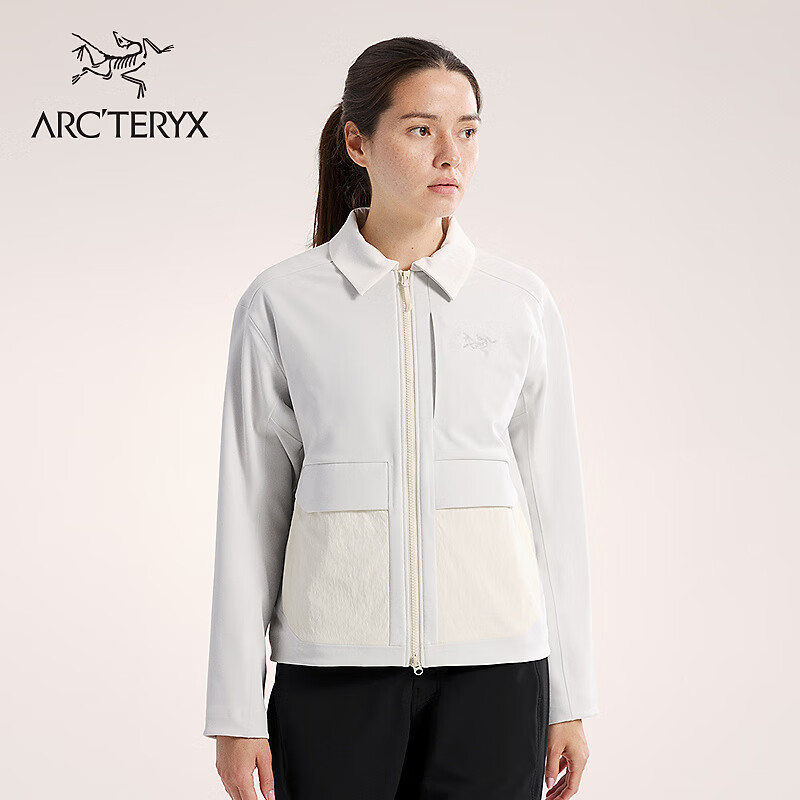 ARC'TERYX始祖鸟 SONII MX JACKET 防风 女子 软壳夹克 ARCTIC SILK/极地白 L