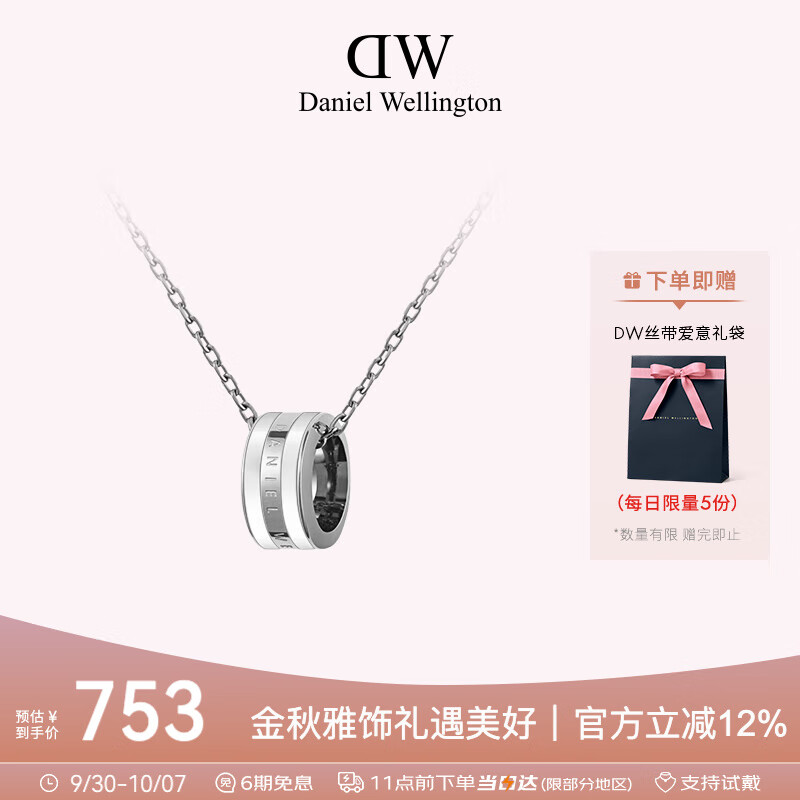 丹尼尔惠灵顿（DanielWellington）DW项链女情侣吊坠百搭时尚锁骨链七夕情人节礼物送女友DW00400304