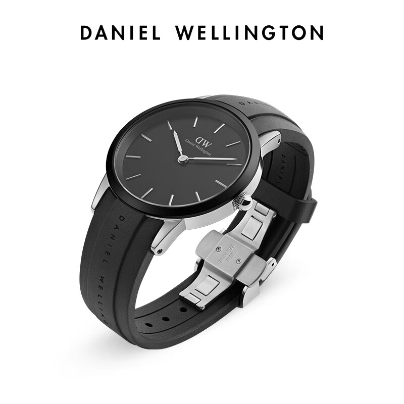 丹尼尔惠灵顿（DanielWellington）[部分爆品5折]DW女士手表小粉胶石英欧美腕表 生日礼物送女友 40MM小黑胶DW00100436