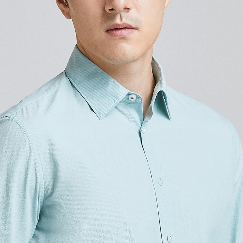 雅戈尔(YOUNGOR)雅戈尔衬衫男士春夏青年男长袖衬衫YLXX130685SBA 浅绿条纹 45 (185/112A)