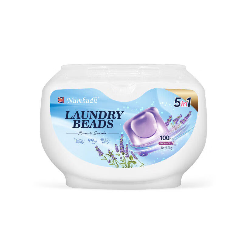 南堡（Numbudh）南堡薰衣草香氛洗衣凝珠100顆盒裝家用酵素5合1深層潔凈持久留香 熏衣草香 100顆