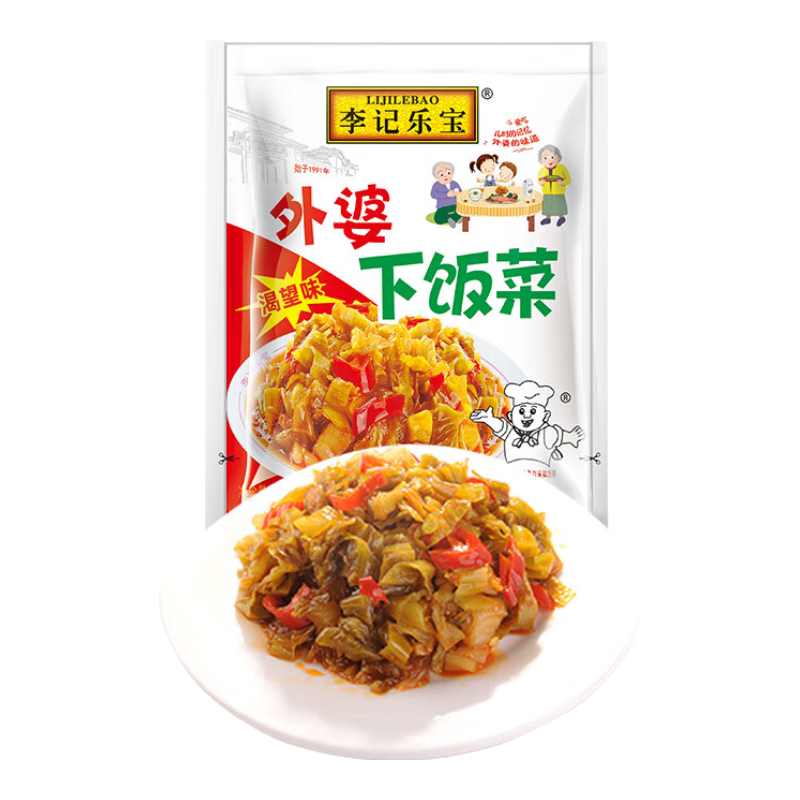 四川外婆下饭菜拌饭拌面巴适小咸菜香辣开味菜即食58g/袋 外婆下饭菜58g*1袋
