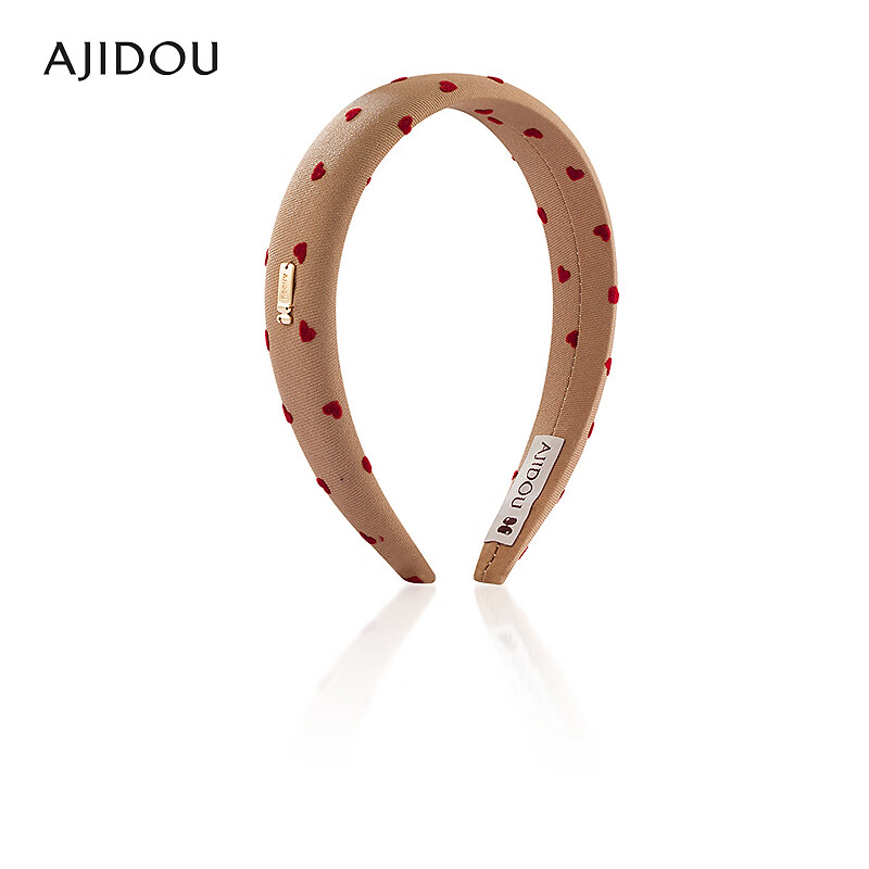 AJIDOU阿吉豆发箍女蓝色爱心波点复古法式防滑头箍织物高颅顶发饰 浅蓝色 1个