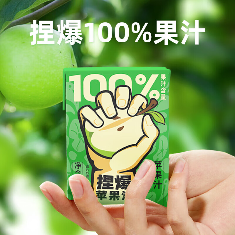 哪吒100%苹果青提蜜桃甜橙西梅汁益生菌椰子水年货节礼盒早餐饮料品 甜橙蜜桃苹果青提4口味各3盒共12盒 哪吒捏爆系列