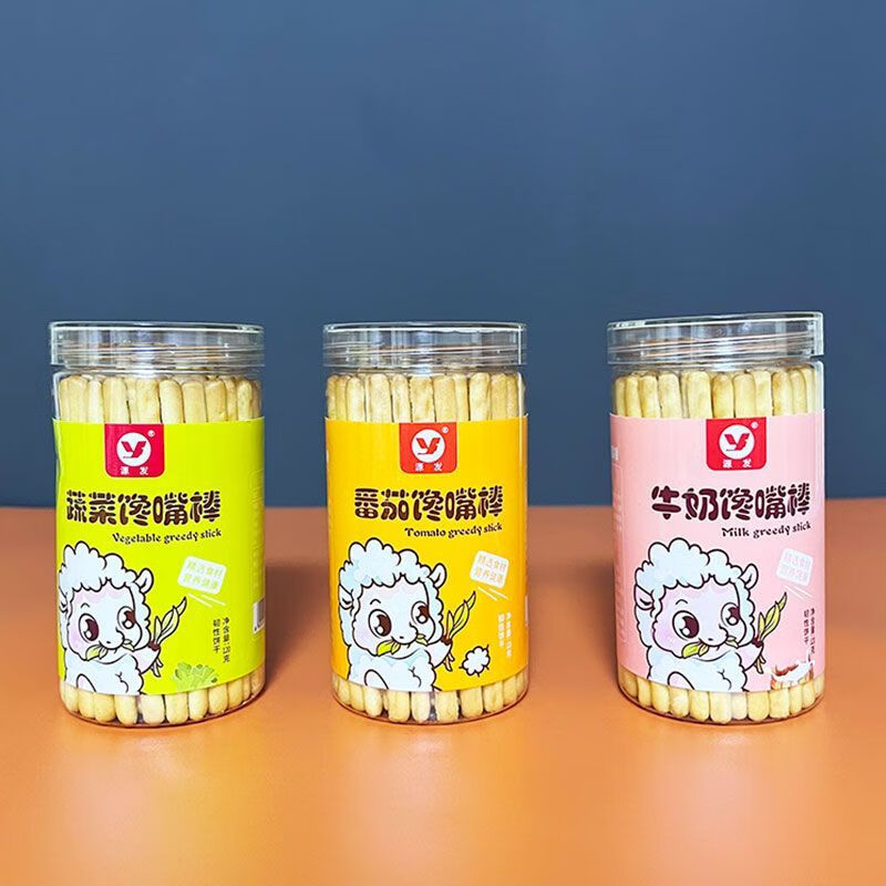 可局源发手指棒棒饼干120g宝宝磨牙棒长条牛奶味牛奶棒健康零食罐装 牛奶味 2罐