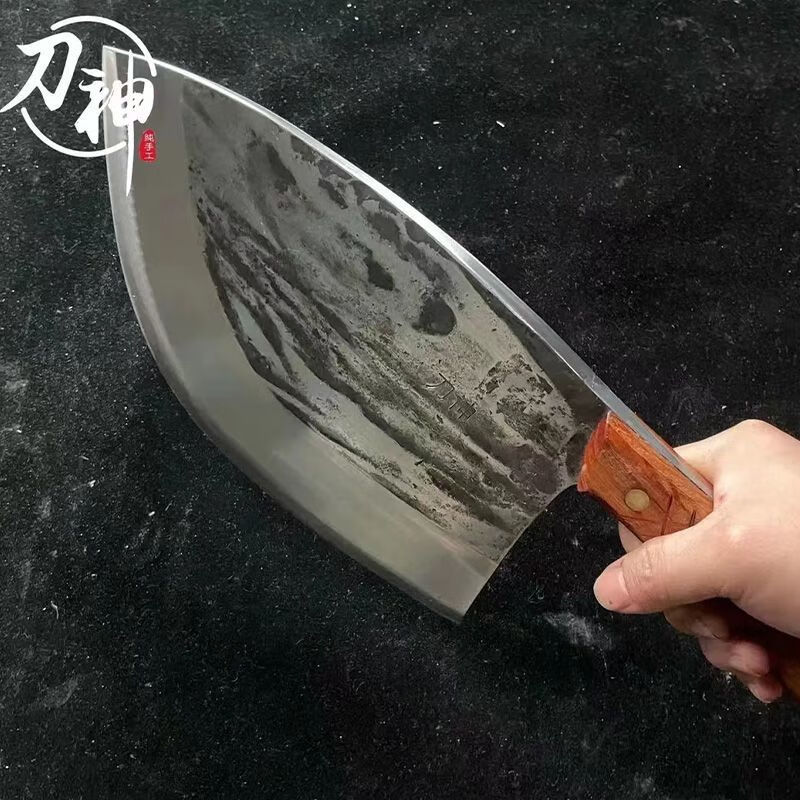 手工锻打加厚商用斩骨刀斩骨头专用刀屠夫卖肉专用刀家用砍骨头刀 -约5斤【商用斩牛大骨】鱼头斩骨刀