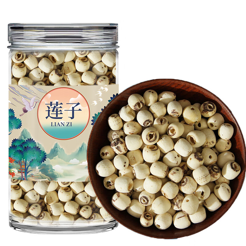 万馥堂莲子正宗中药材连子湘莲白莲子莲籽白莲子泡水泡茶喝的功效与作用 【粉糯易煮】莲子100g