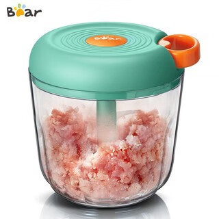 小熊蒜泥神器捣蒜器拉蒜器捣蒜泥压蒜搅蒜器蒜蓉搅碎器大蒜搅碎机 CX-D0005绿色900ML