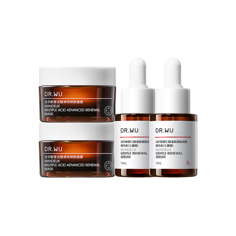 达尔肤（DR.WU）杏仁酸精华8%10ml*2+复合酸面膜30g*2抗痘控油净毛孔闭口角质