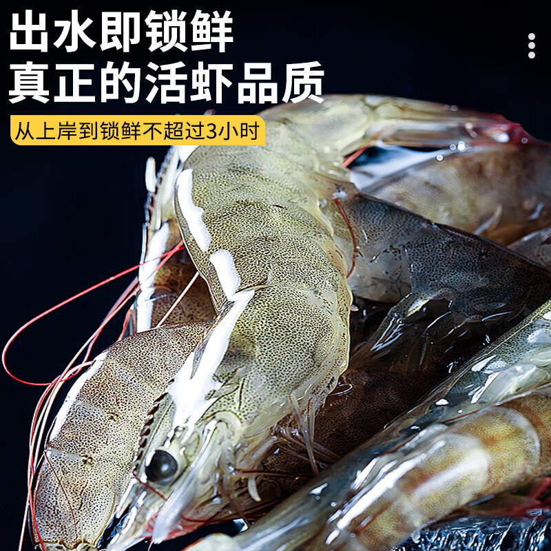 賣(mài)魚(yú)郎先生厄瓜多爾白蝦大蝦鮮活速凍鹽凍2030南美白蝦基圍蝦海蝦對蝦類(lèi)海鮮 3000g 19-22cm