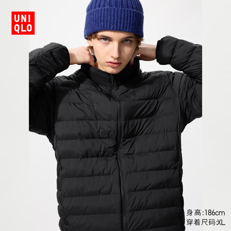 优衣库男装PUFFTECH空气棉服茄克/外套夹克便携式25新款479755 09 黑色 L /175/100A