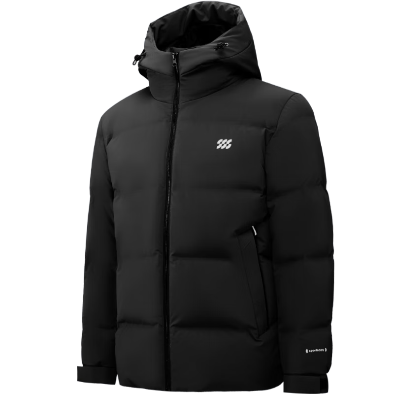 海澜之家羽绒服男25新款运动连帽外套男冬季 黑色8C L 175/92A 推荐137~150斤