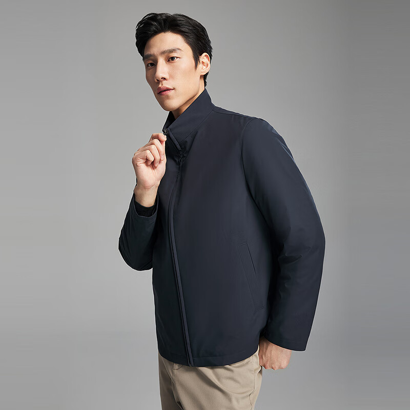 雅戈尔（YOUNGOR）羽绒服男士立领商务款品质面料鹅绒充绒羽绒服温暖舒适2025新品 藏青 L 175/96A （推荐130-150斤）