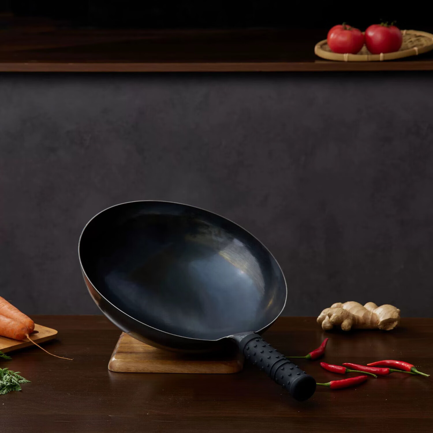 臻古朴章丘手工铁锅炒锅圆底老式炒锅已开锅家用无涂层不粘炒菜锅电磁炉 宗师镜面铁锅 30cm