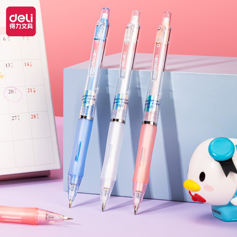 得力(deli) 自动铅笔小学生塑料铅笔不断芯简约可爱儿童活动铅笔高