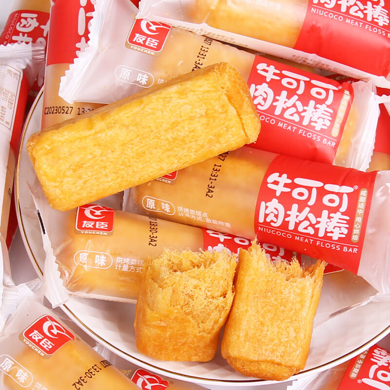 友臣牛可可肉松饼棒糕点面 面包学生早餐健康速食