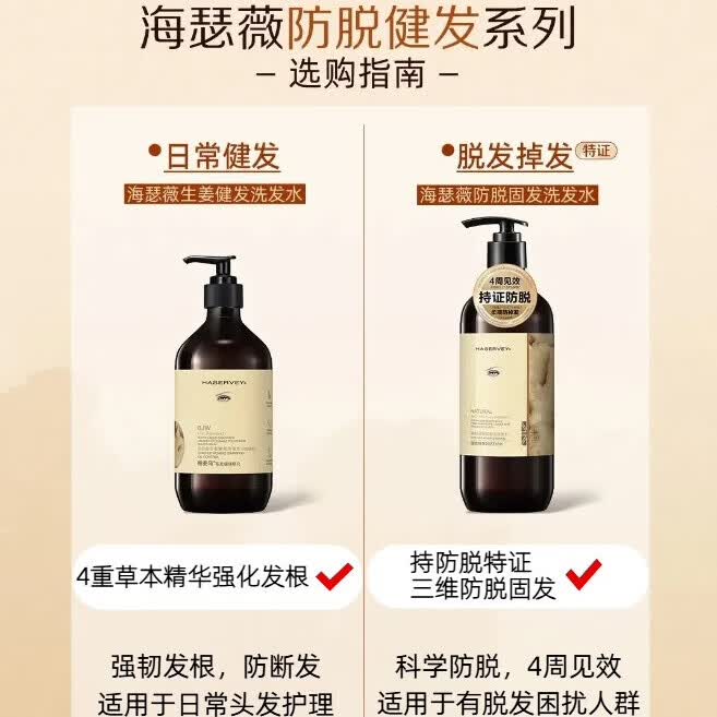 海瑟薇生姜洗发水控油去屑强韧柔顺氨基酸膏护发素套装蓬松男女士 侧柏叶防脱固发洗发水 500ml*1瓶