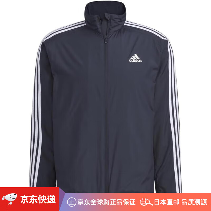阿迪达斯 （adidas）【日本直邮】阿迪达斯Adidas运动休闲夹克透气轻薄全拉链款立领男 墨水IK7336 S