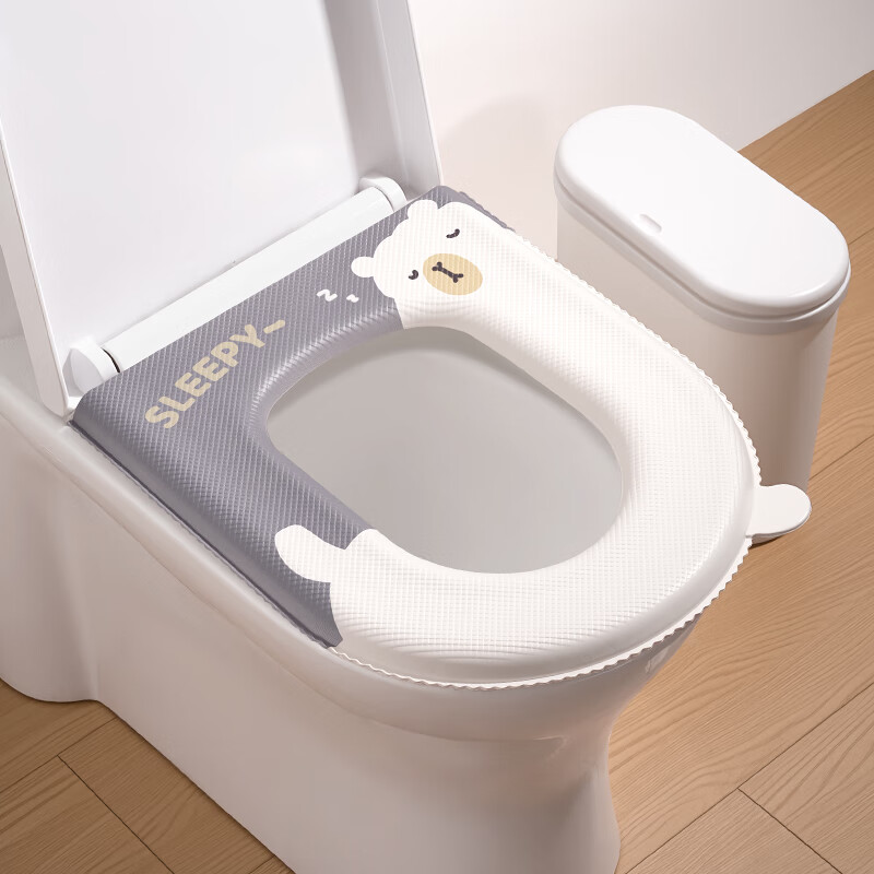 Creative art马桶圈马桶垫子保暖秋冬季加绒防水坐便垫套粘贴式拉链款四季通用 防水【抑菌升级款】马桶垫坐垫