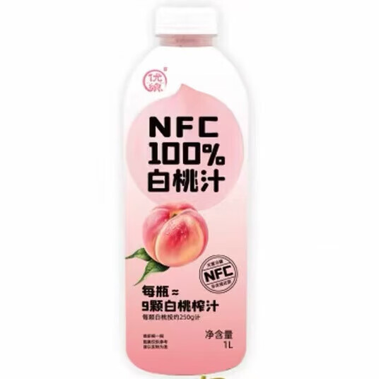优飨NFC白桃汁果汁鲜榨果汁白桃汁1L原味 1L原味