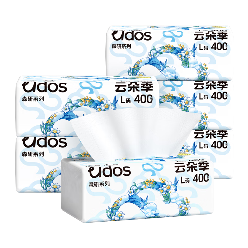 云朵季大号医护级抽纸纸巾大包5层加厚餐巾纸面巾纸家用优等品卫生纸 5层 400张*6包