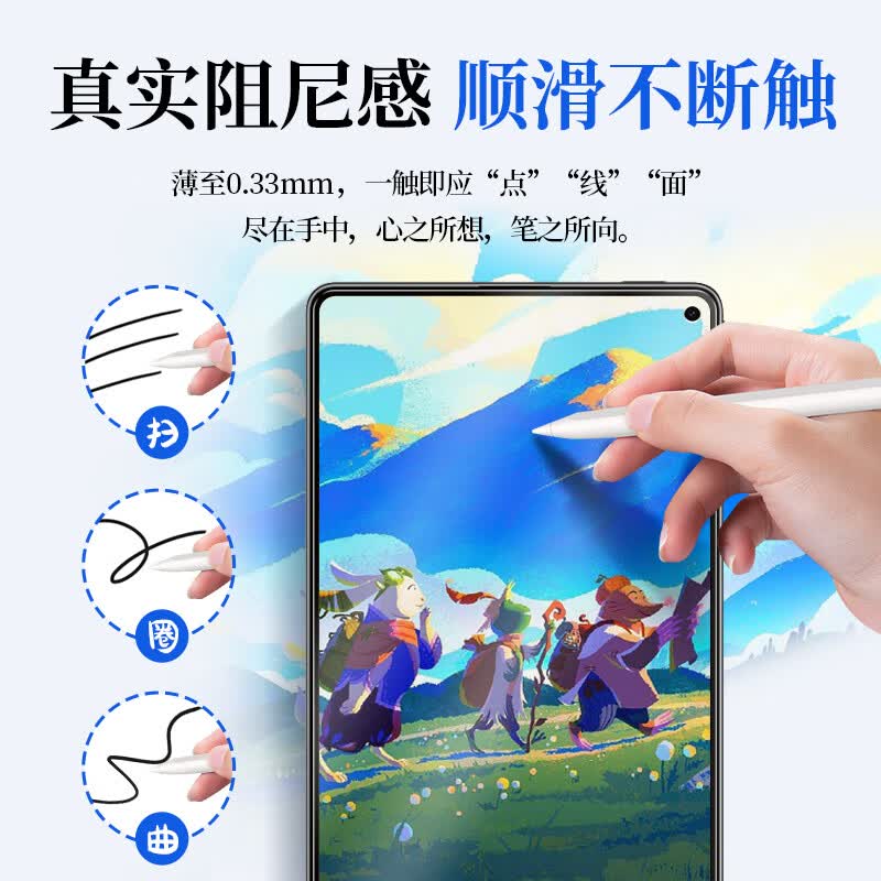0度25款类纸膜华为matepad pro13.2 matepadpro12.2类纸膜柔光磨砂膜儿童护眼类纸膜学生绘画pet软膜 华为MatePadmini-8.8英寸 AG防眩护眼PET类纸膜
