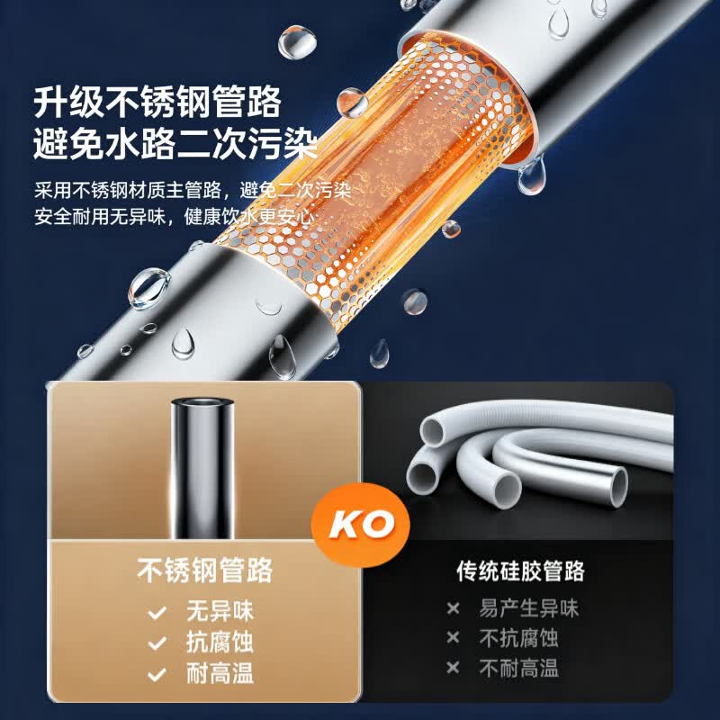 美的(Midea)管线机 家用净水器伴侣 真沸腾 升级UV杀菌壁挂式直饮机速热饮水机净饮机MG239-R 藏青色 即热型