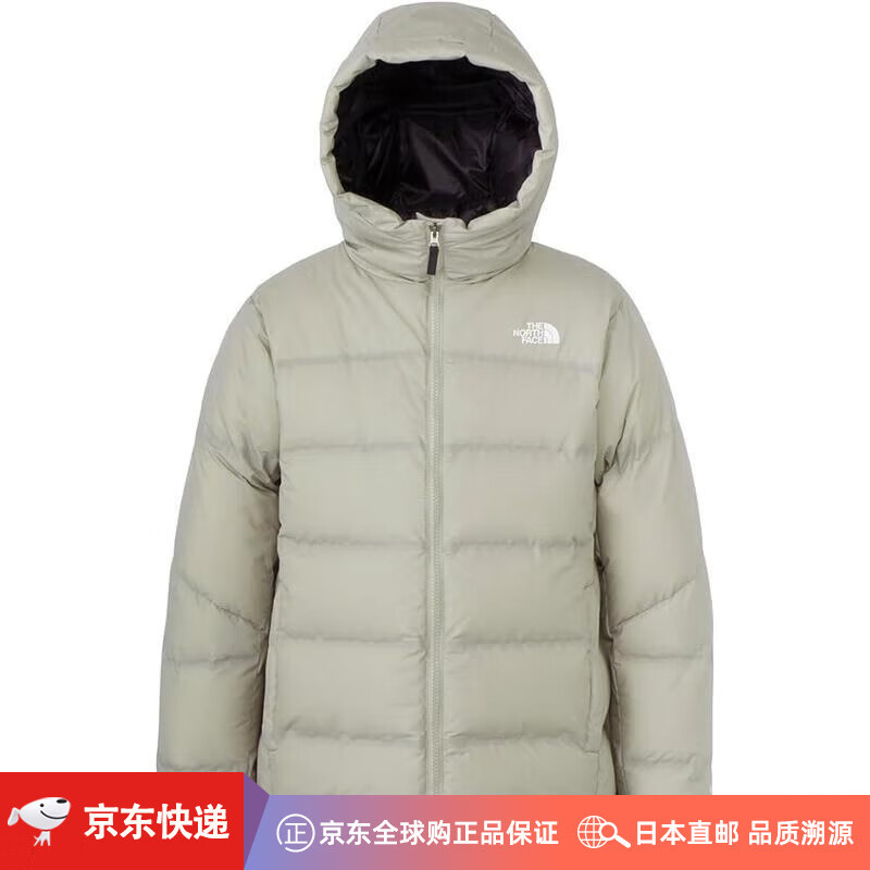 北面【日本直邮】JD物流北面The North Face男士防寒保暖连帽羽绒服 灰色 XL