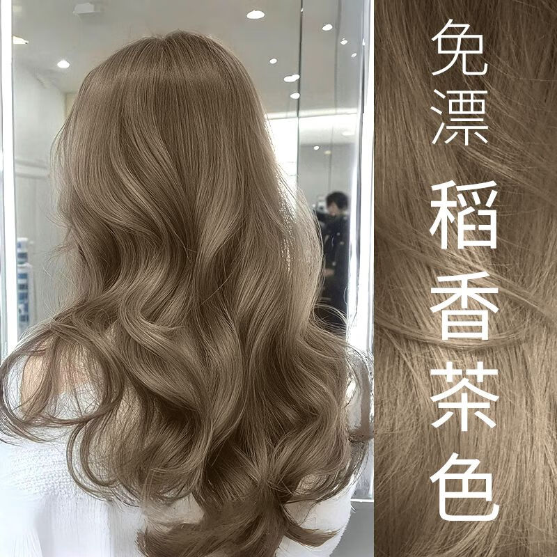 俪缇树莓紫色染发剂免漂植物天然无刺激潮显白流行色自己在家染发膏女 稻香茶色【两盒装】 免漂显白 京东折扣/优惠券