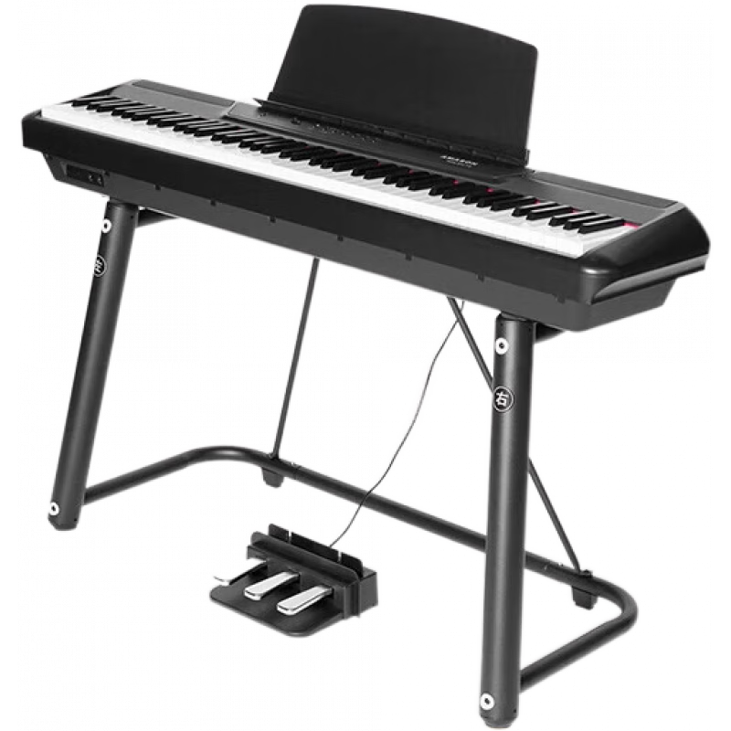 珠江钢琴新款珠江艾茉森电钢琴88键重锤P60初学者电子数码钢琴便携式家用 黑色 主机+单踏