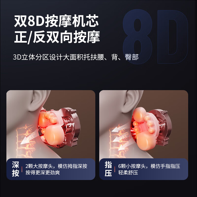 小米有品肩颈按摩仪腰颈两用按摩器颈部热敷背部电动多功能家用颈椎按摩枕 R17伯爵褐彩盒充电升级款