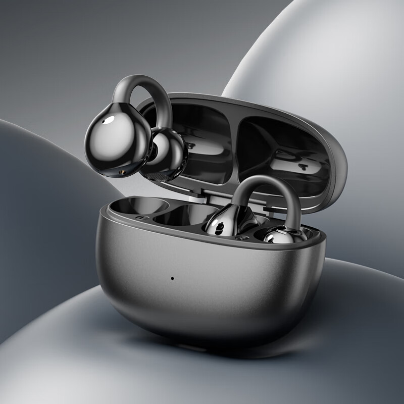 奥极森蓝牙耳机J01无线开放式耳夹式耳机不入耳运动跑步 曜夜黑