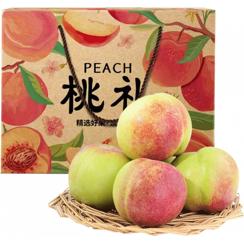 三萌果蔬山东青州蜜桃新鲜桃子毛桃甜桃青桃硬桃孕妇脆甜应季水果冬雪礼盒 5斤精品果【爆甜爽口】净4.5斤