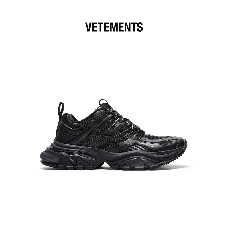 VETEMENTS25年正品 V2000MAX新款潮流老爹鞋中性款荔枝纹休闲鞋 35396001 黑武士 41