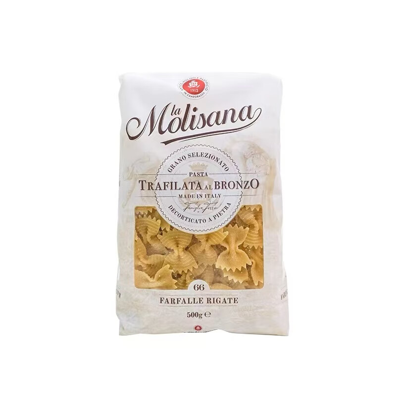 茉莉莎娜意大利進(jìn)口茉莉莎娜意大利面螺絲形兩頭尖面通心粉西餐意面 蝴蝶形意大利面500g