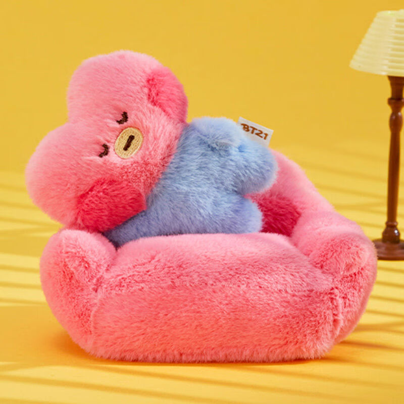 LINE FRIENDSBT21防彈少年團minini松弛系列毛絨公仔玩偶女好夢沙發(fā)娃娃擺件 TATA松弛玩偶