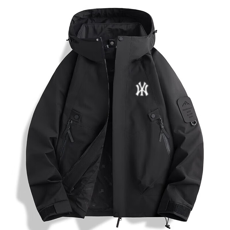 INTO TOP冲锋衣男女同款2025秋冬季新款户外三合一防风防水外套登山服 荧光绿-H【单衣】 M