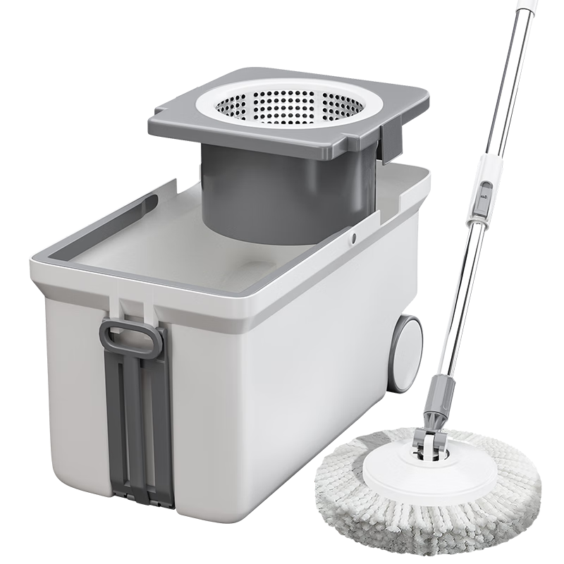 百家好世 旋轉(zhuǎn)拖把2頭家用一拖凈免手洗2025省力桿免手洗家用拖地墩布桶